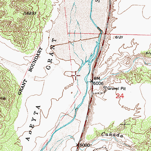 Topographic Map of Caada Ancha, NM