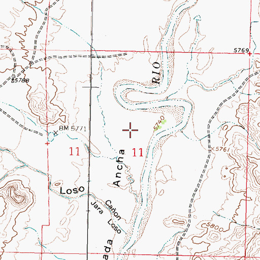 Topographic Map of Caada Ancha, NM