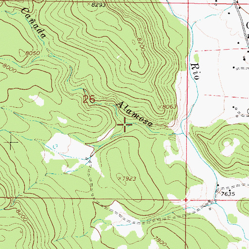 Topographic Map of Caada Burro, NM