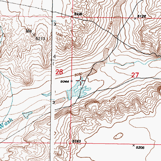 Topographic Map of Caada Colorada, NM