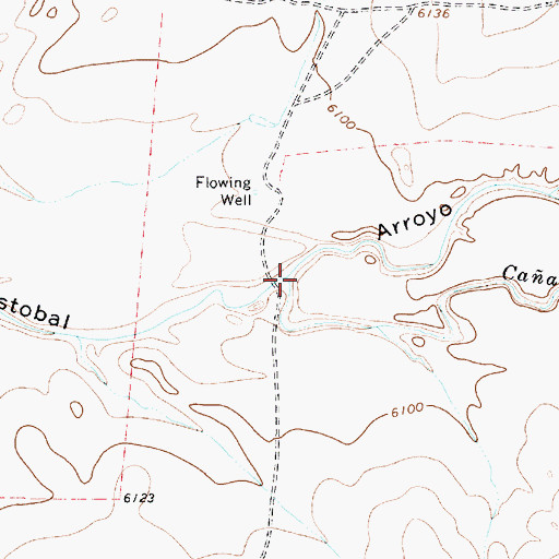 Topographic Map of Caada Estacada, NM