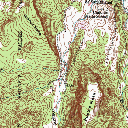 Topographic Map of Caada Gonzales, NM