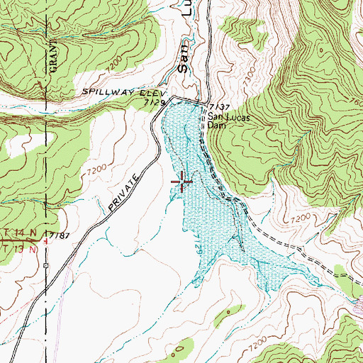Topographic Map of Caada la Vacas, NM