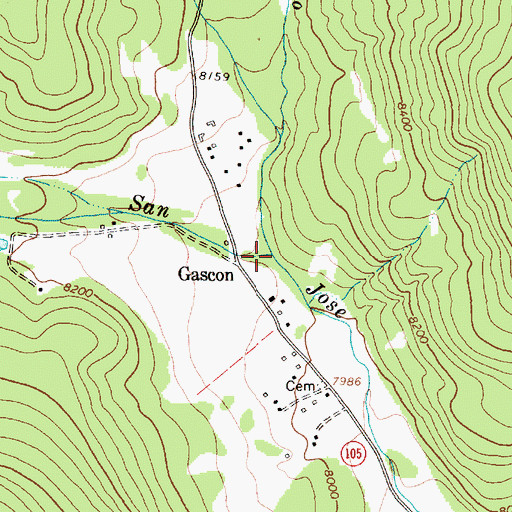 Topographic Map of Caada Lovato, NM