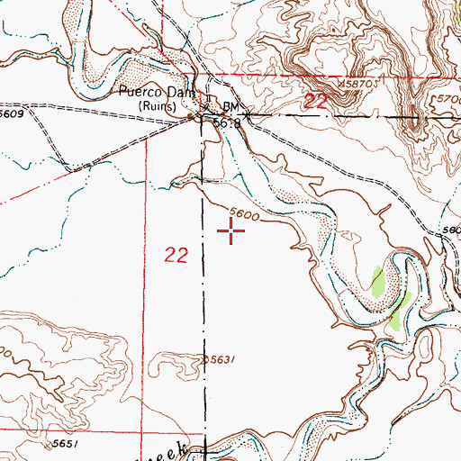 Topographic Map of Caada Nervio, NM