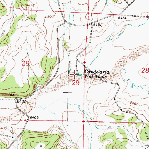 Topographic Map of Candelaria Waterhole, NM