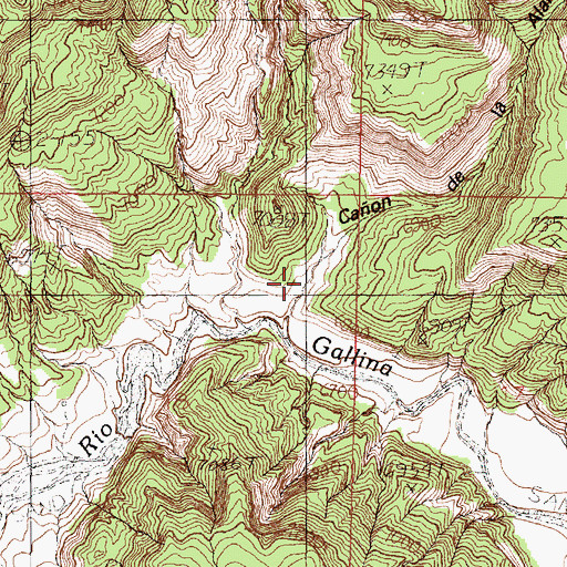 Topographic Map of Caon de la Alameda, NM