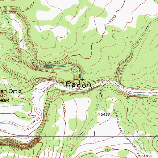 Topographic Map of Caon de la Chamizalosa, NM