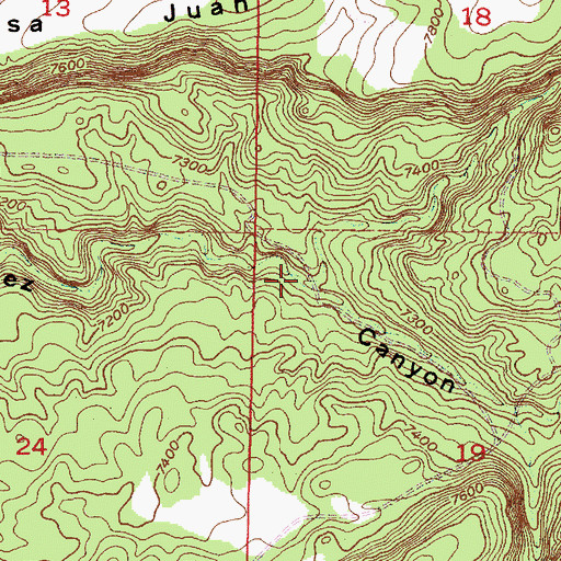 Topographic Map of Caon de la Cruz, NM