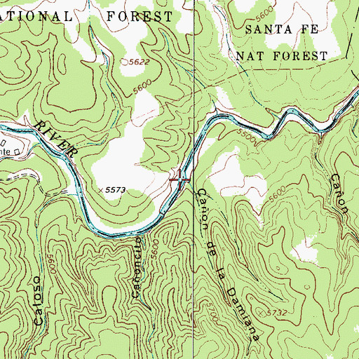 Topographic Map of Caon de la Damiana, NM