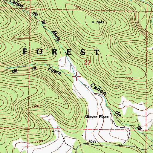 Topographic Map of Canon de la Fuera, NM
