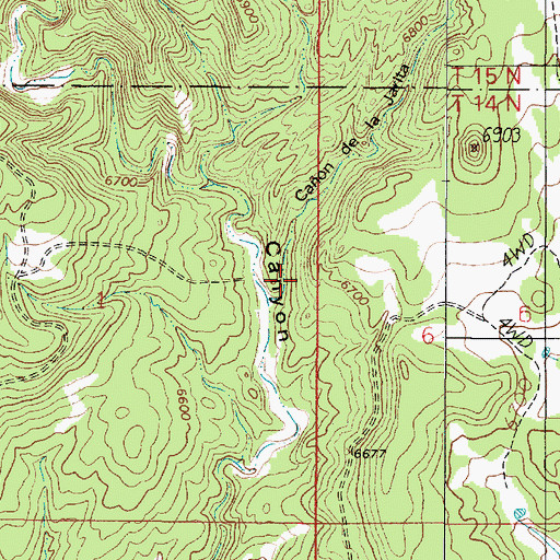 Topographic Map of Caon de la Jarita, NM
