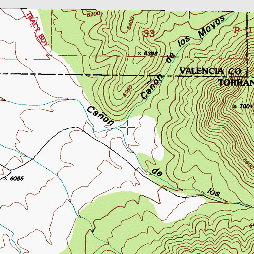 Topographic Map of Caon de los Moyos, NM