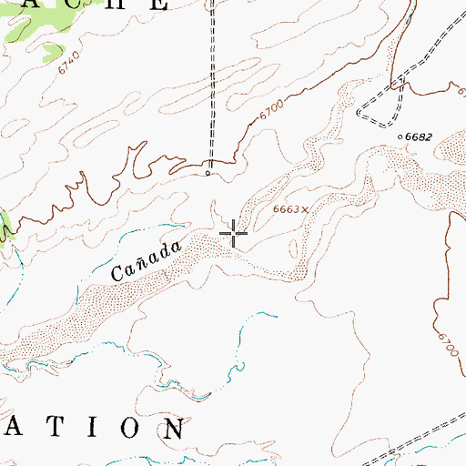 Topographic Map of Caon de los Ojitos, NM