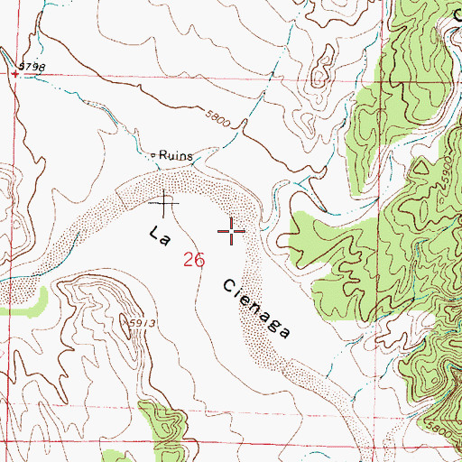 Topographic Map of Caon de la Cienaga, NM