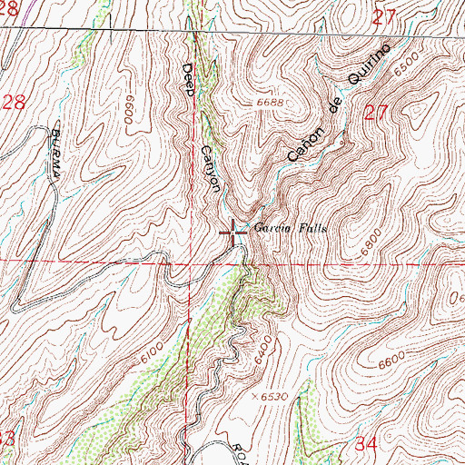 Topographic Map of Caon de Quirino, NM