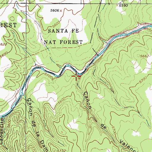 Topographic Map of Caon de Valencia, NM