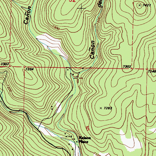 Topographic Map of Caon de Terrero, NM