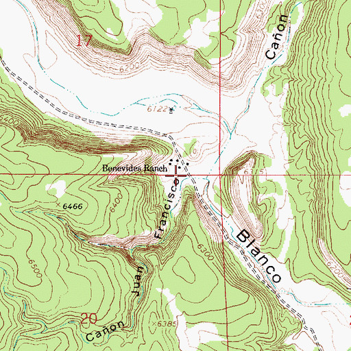 Topographic Map of Canon Juan Francisco, NM