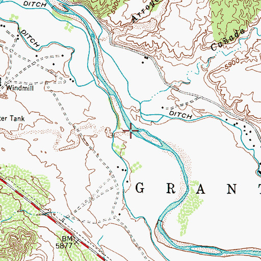 Topographic Map of Caon la Madera, NM