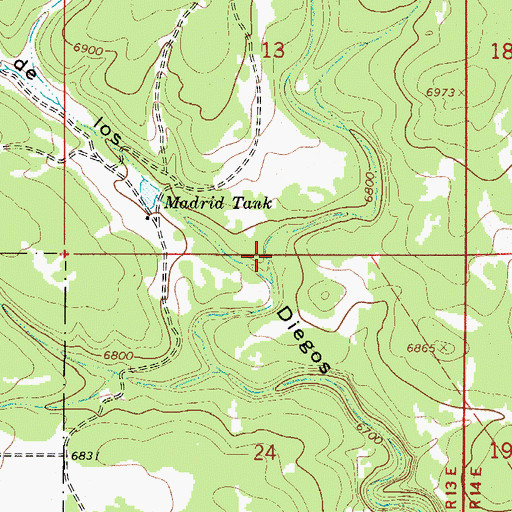 Topographic Map of Canyon del Agua del Corral, NM