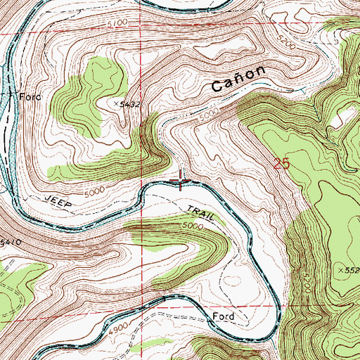 Topographic Map of Caon Blanco, NM