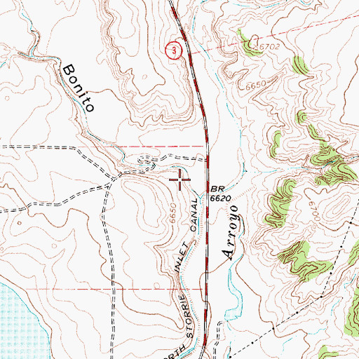 Topographic Map of Caon Bonito, NM