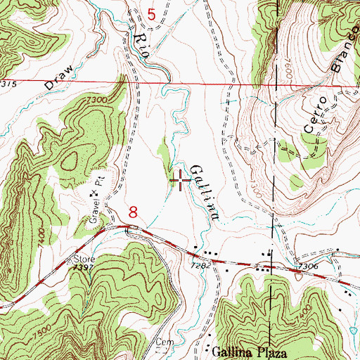 Topographic Map of Caon Capulin, NM