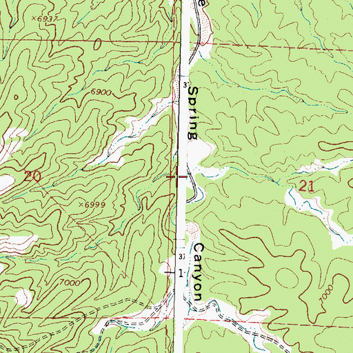 Topographic Map of Caon Cencerro, NM