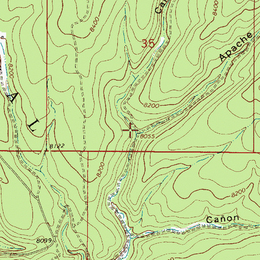 Topographic Map of Caon Corrales, NM