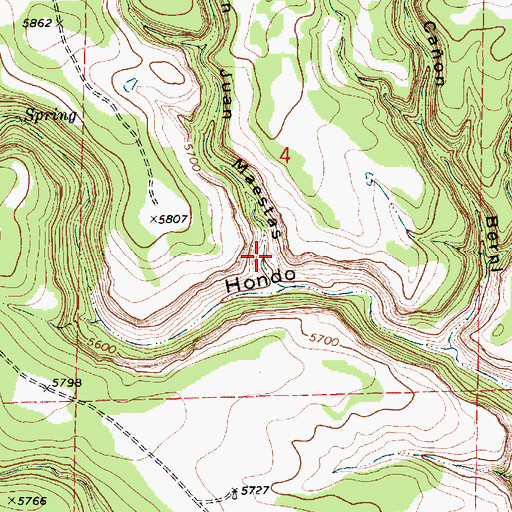 Topographic Map of Caon Juan Maestas, NM