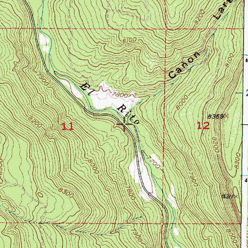 Topographic Map of Caon Largo, NM