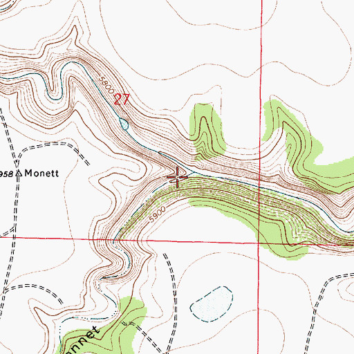 Topographic Map of Caon Monnet, NM