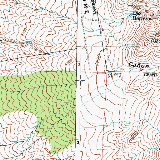 Topographic Map of Caon Monte de Abajo, NM