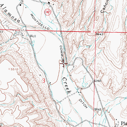 Topographic Map of Caon Rita, NM