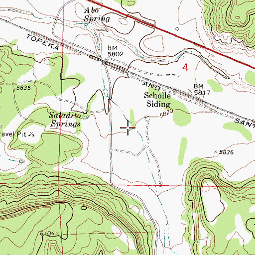 Topographic Map of Caon Saladito, NM