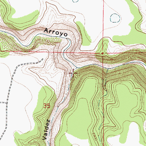 Topographic Map of Caon Valdez, NM