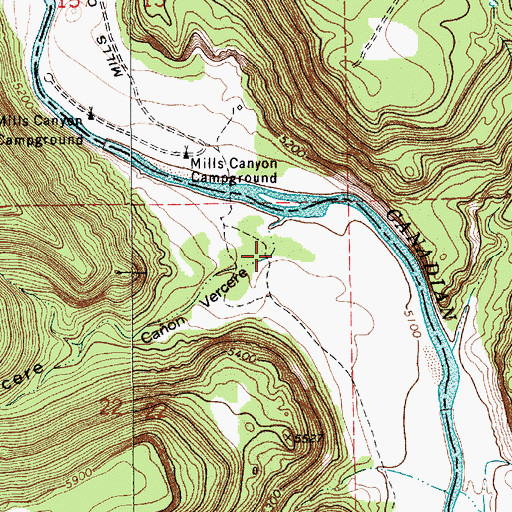 Topographic Map of Caon Vercere, NM