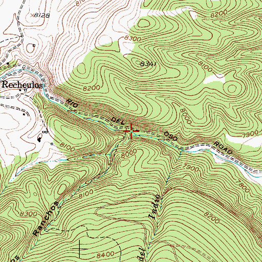Topographic Map of Caoncito de los Ranchos, NM