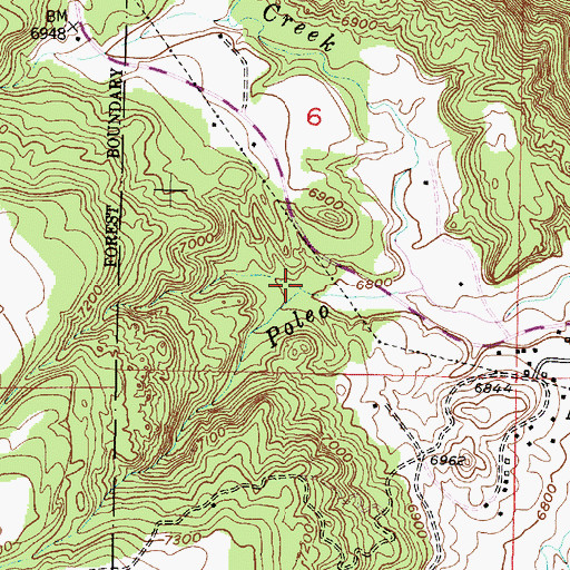 Topographic Map of Caoncito Seco, NM