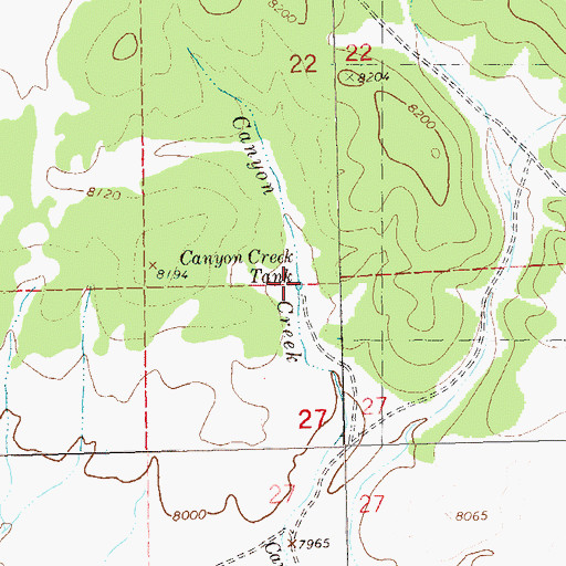 Topographic Map of Canyon Creek Tank, NM