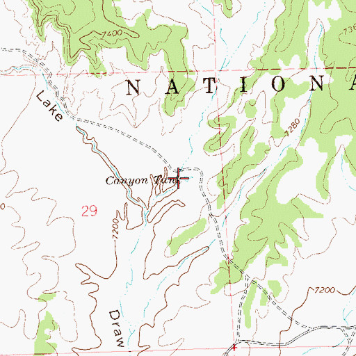 Topographic Map of Canyon Tank, NM