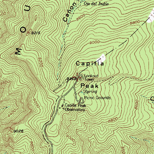 Topographic Map of Capilla Peak, NM