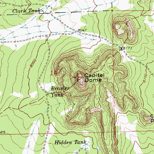 Topographic Map of Capital Dome, NM