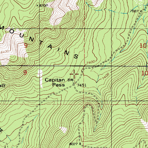 Topographic Map of Capitan Pass, NM
