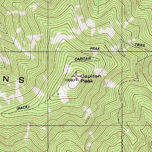 Topographic Map of Capitan Peak, NM