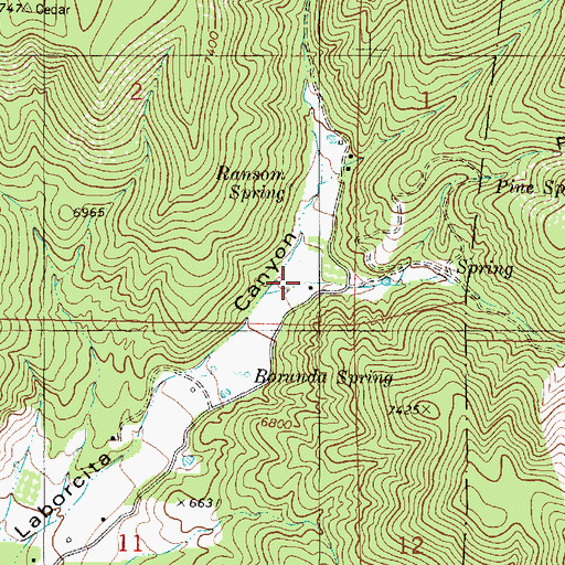 Topographic Map of Capulin Canyon, NM