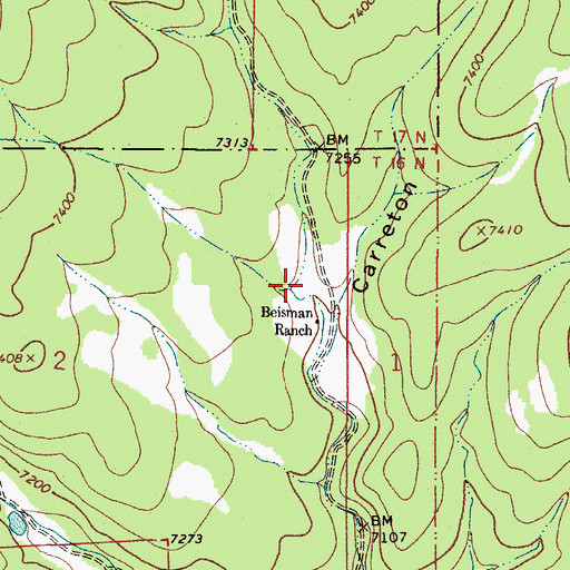 Topographic Map of Capulin Canyon, NM