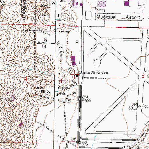 Topographic Map of Carco Air Service, NM
