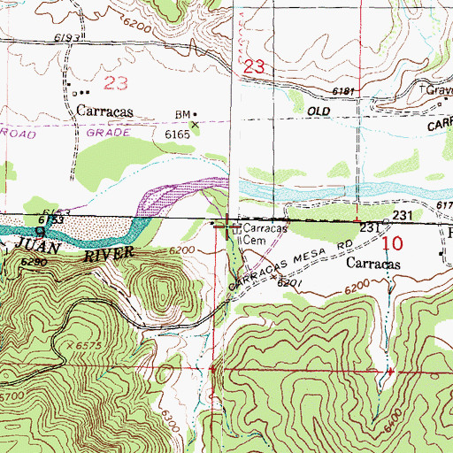 Topographic Map of Carracas Cemetery, NM